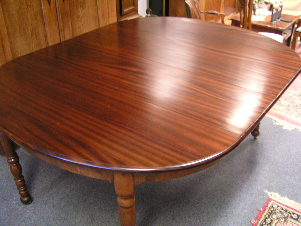 artikelnr. 1602031 Antieke Grote Mahonie Coulissen Tafel in Nieuwstaat!
