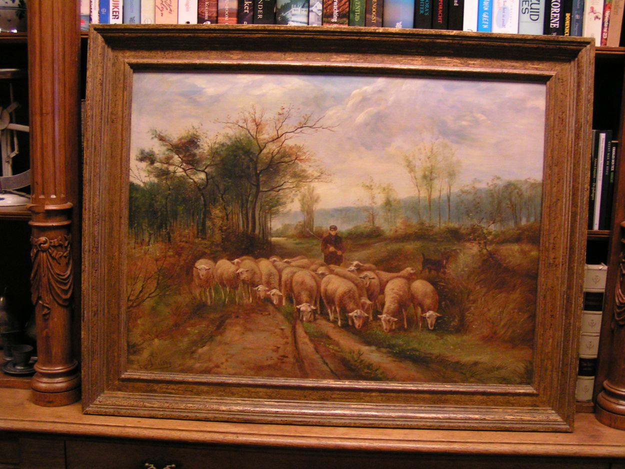  Verkocht artikelnr. 01600103 Schaapskudde schilderij gesigneerd
In zeer goede staat!

95 x 75cm
Keywords: Schaapskudde schilderij gesigneerd