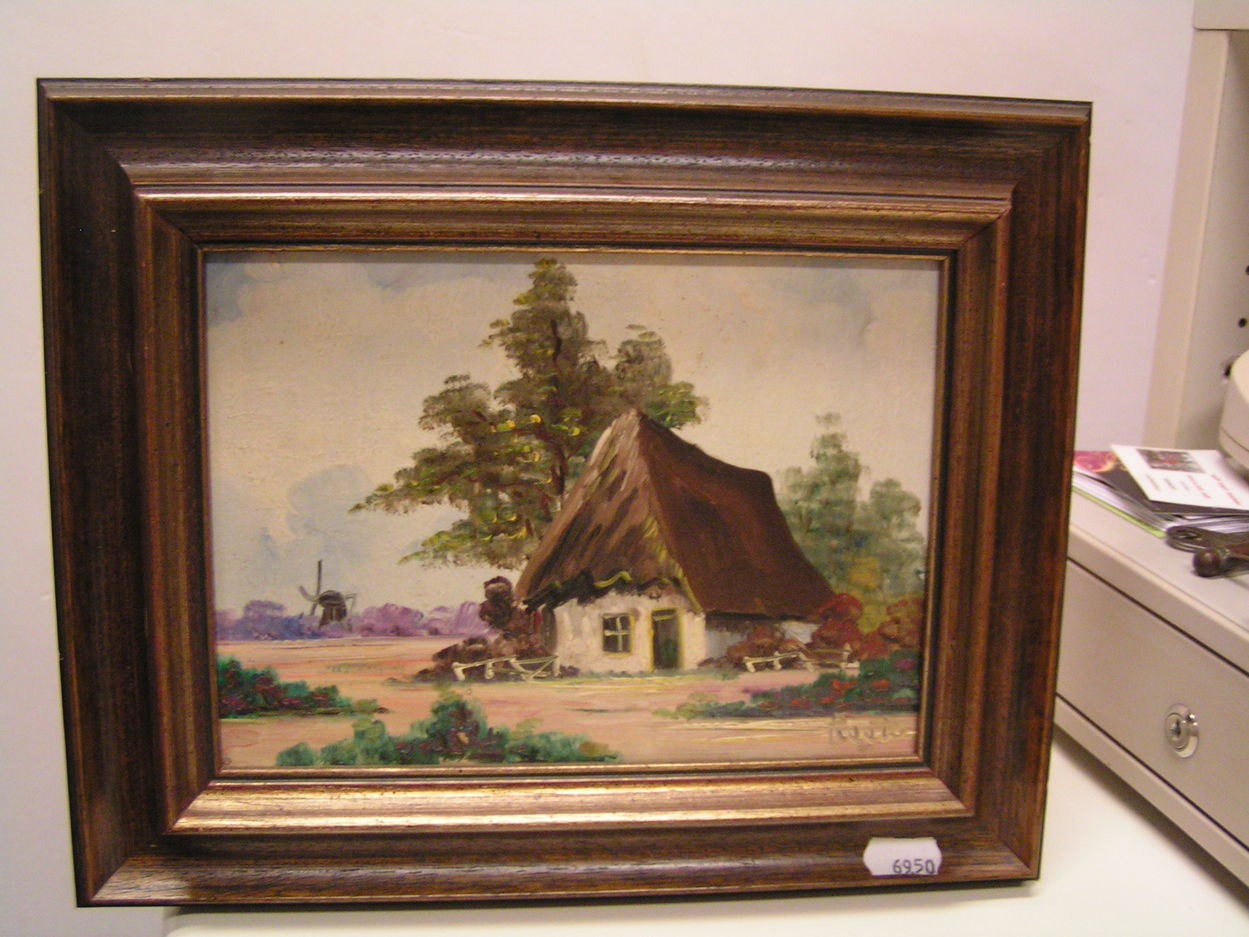 artikelnr 00236 Boerenlandschap met molen: prijs 49.50 euro
olieverf op paneel
32 x 26 cm
gesigneerd door Riito
Keywords: boerenlandschap molen