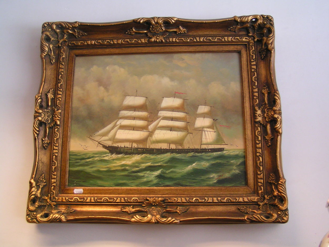 artikelnr. 00219 Schilderij olieverf; Driemast op Zee: prijs 139 euro
68 x 58 cm
gesigneerd : Alice
Keywords: driemast zee